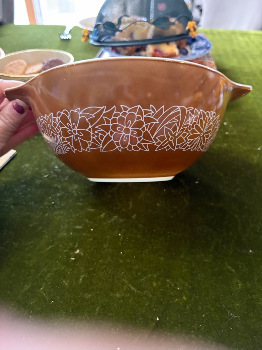 Pyrex Brown Floral Casserole Dish